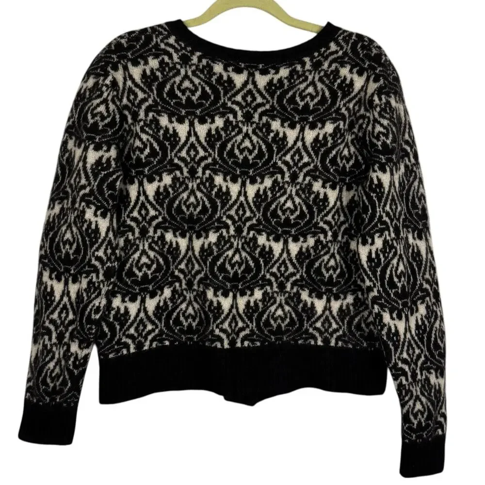 Isaac Mizrahi LIVE! Floral‎ Cashmere Button Up Cardigan Knit Sweater Top Large